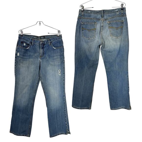 Cruel Girl Denim - Cruel Girl Low Rise Bootcut Jeans Mid Wash Distressed 13R Western Y2k